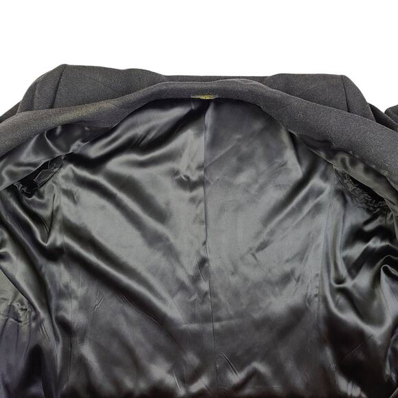 Mens Mongolian Cashmere Pea Coat 44L Black Button Front Long - Picture 3 of 7